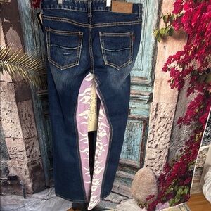 Gravitate Blue Ridge Purple Flames Premium Denim Motorcycle Jeans, size 6 x‎ 32